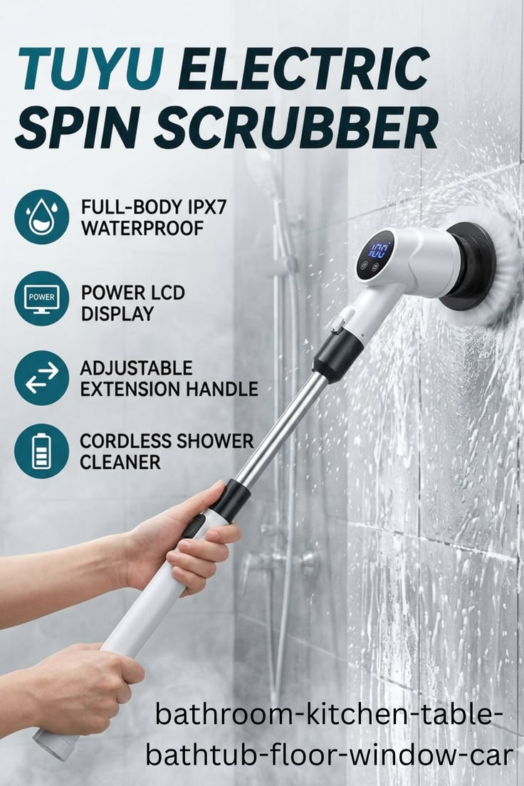 9 IN 1 CORDLESS ELECTRIC SPIN SCRUBBER