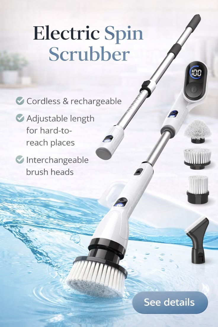 9 IN 1 CORDLESS ELECTRIC SPIN SCRUBBER